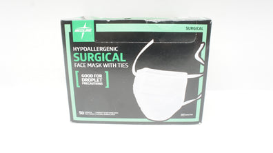 Medline NON27385 Hypoallergenic Surgical Face Mask With Ties - Box of 50
